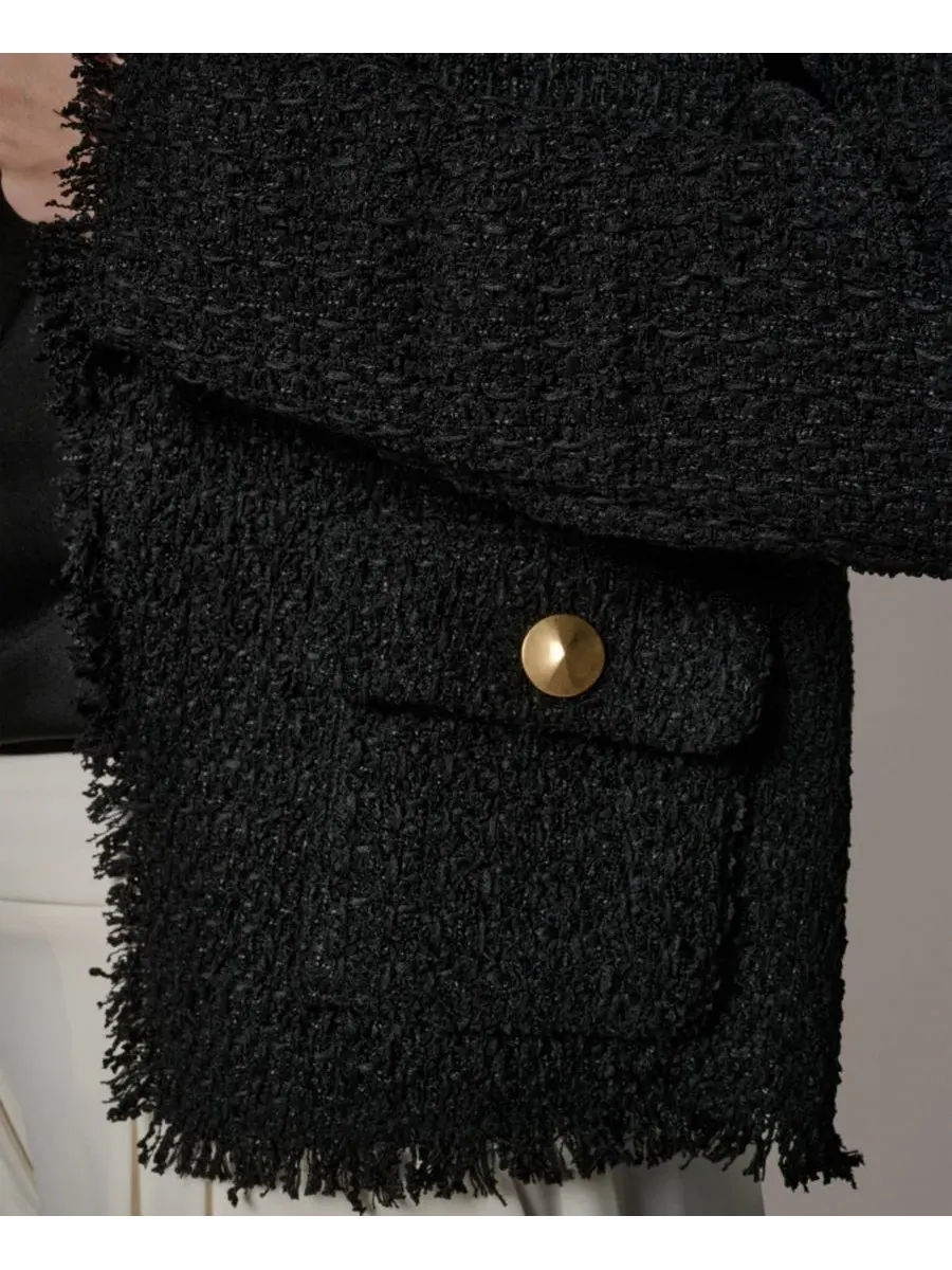 Жакет с открытым передом и длинным рукавом Donna Karan New York — изображение 7 из 7, черный