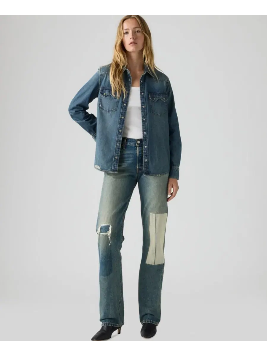 Джинсы прямого кроя с высокой талией, модель 501 90's Levi's — изображение 2 из 5, синий