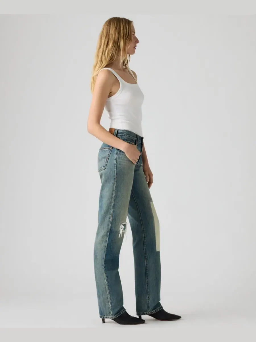 Джинсы прямого кроя с высокой талией, модель 501 90's Levi's — изображение 4 из 5, синий