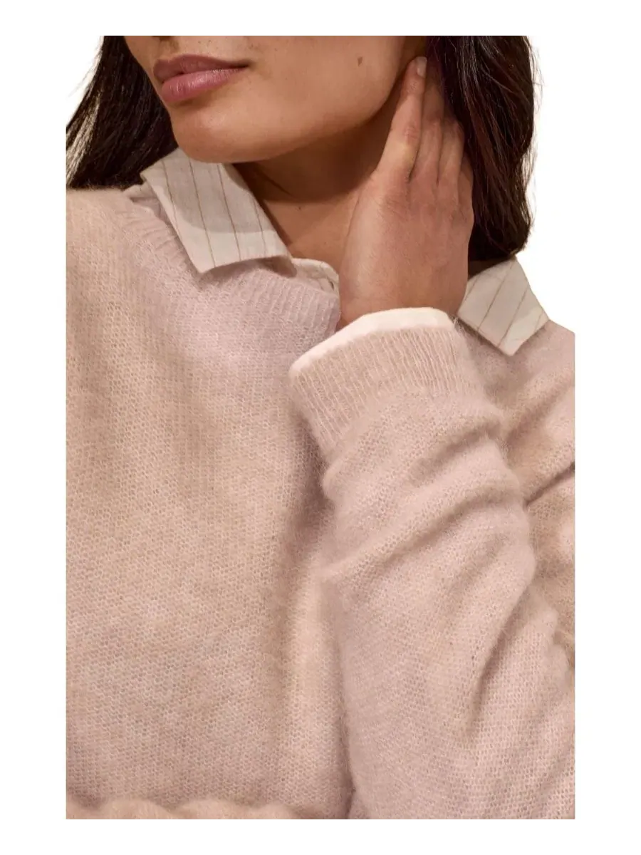 Свитер с открытым плетением Boat Neck Celtic & Co. — изображение 6 из 8, розовый