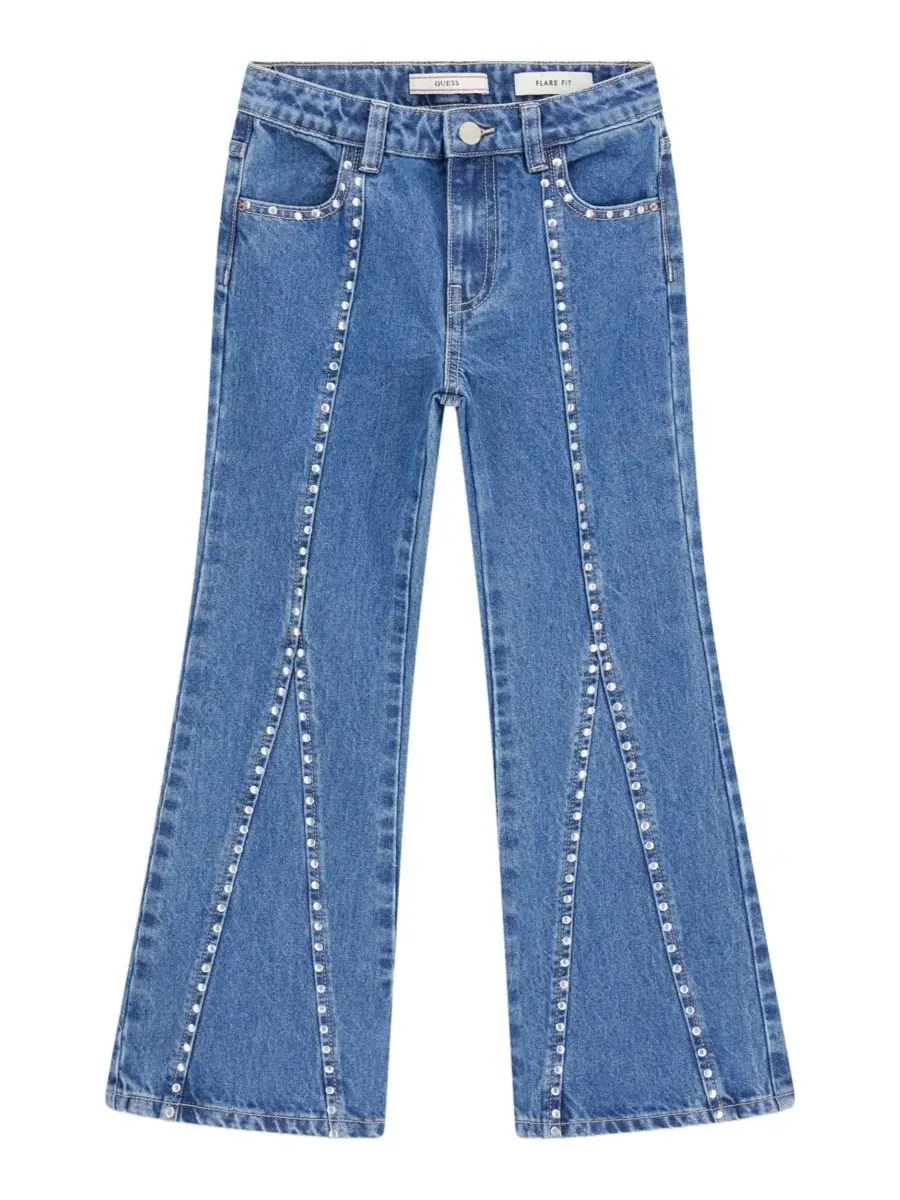 Джинсы клеш с заклепками GUESS