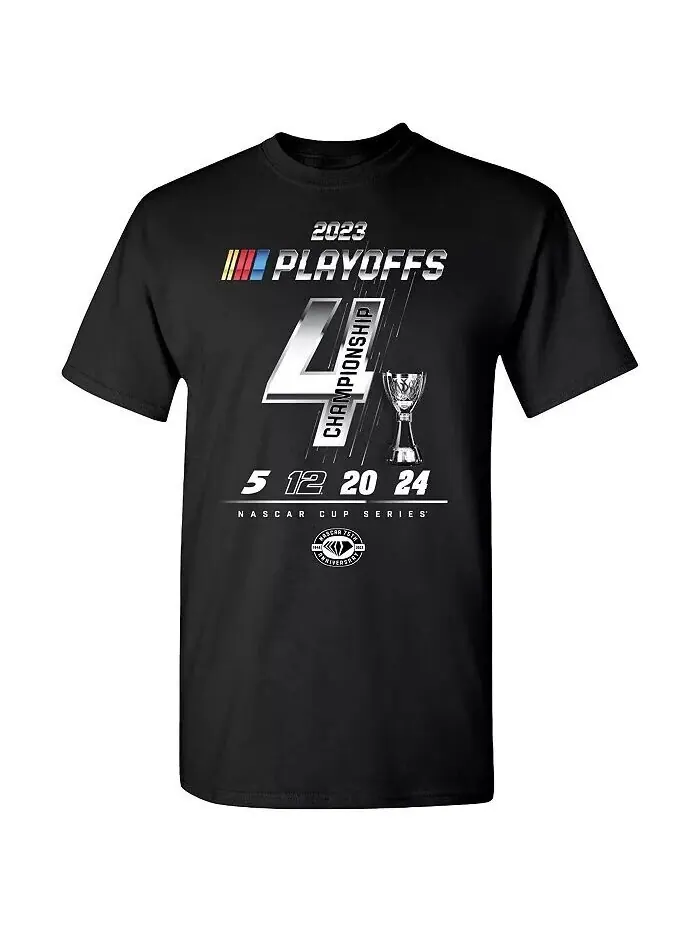 Футболка мужская Heather Charcoal 2023 NASCAR Cup Series Playoffs Championship Four Checkered Flag — изображение 2 из 3