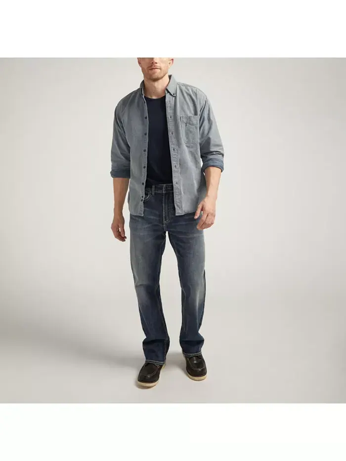 Джинсы Gordie Relaxed Fit Straight Leg Silver Jeans Co. — изображение 7 из 7, синий