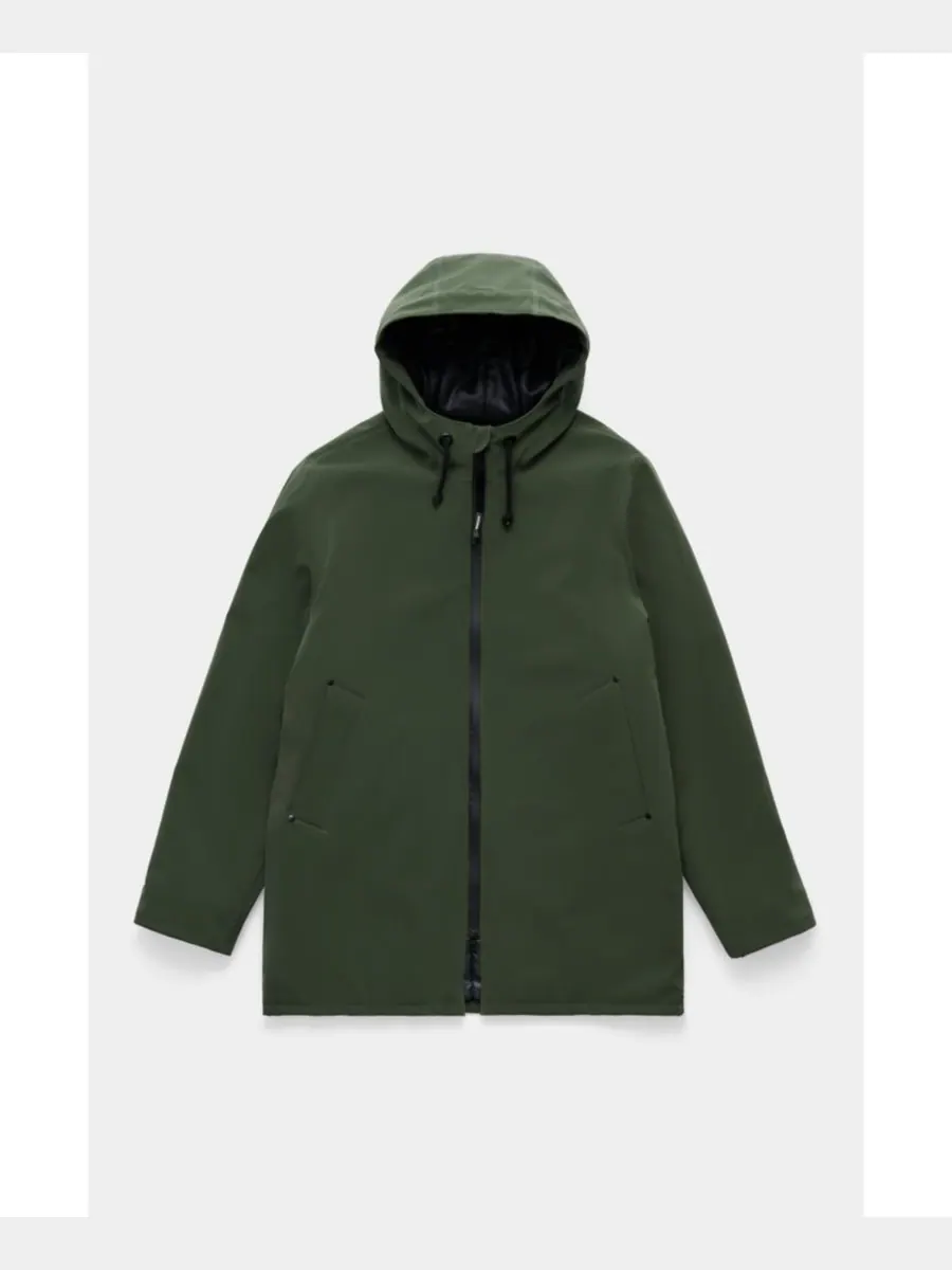 Мужское матовое зимнее пальто Stockholm Stutterheim — изображение 2 из 8, зеленый