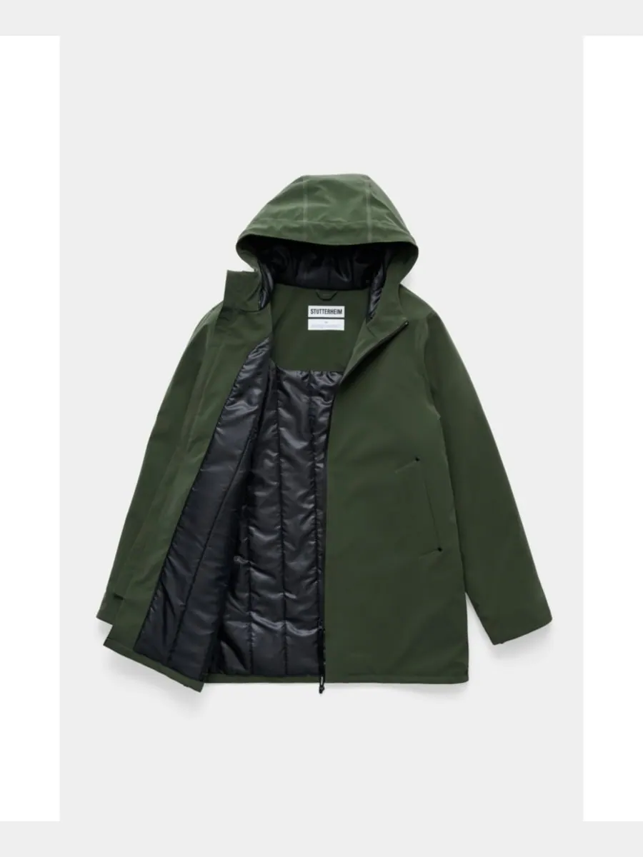 Мужское матовое зимнее пальто Stockholm Stutterheim — изображение 5 из 8, зеленый