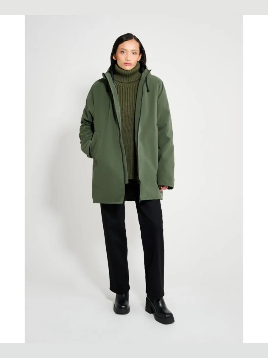 Мужское матовое зимнее пальто Stockholm Stutterheim — изображение 7 из 8, зеленый
