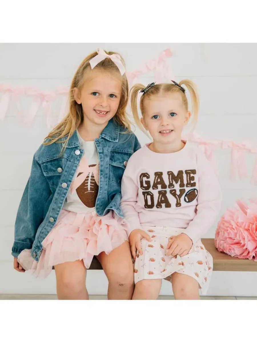 Джинсовая куртка с принтом и бантом, модель Cheer Bow Patch Sweet Wink — изображение 5 из 5, джинсовый синий
