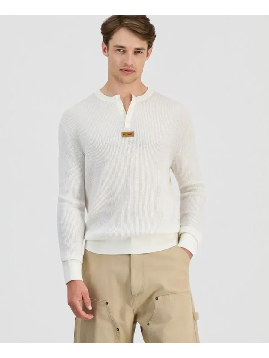 Свитшот-поло с вафельной структурой Stranger Henley Hugo Boss