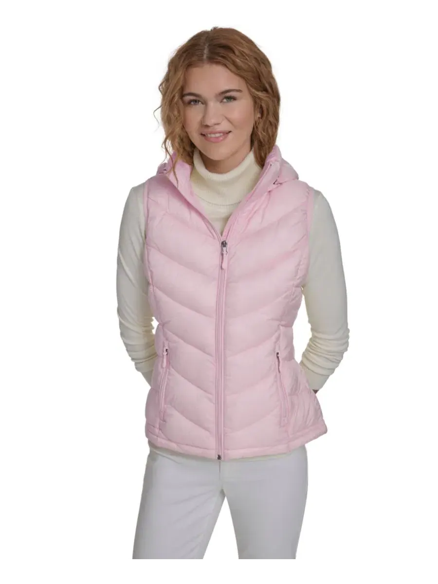 Женский стеганый жилет с капюшоном Charter Club
