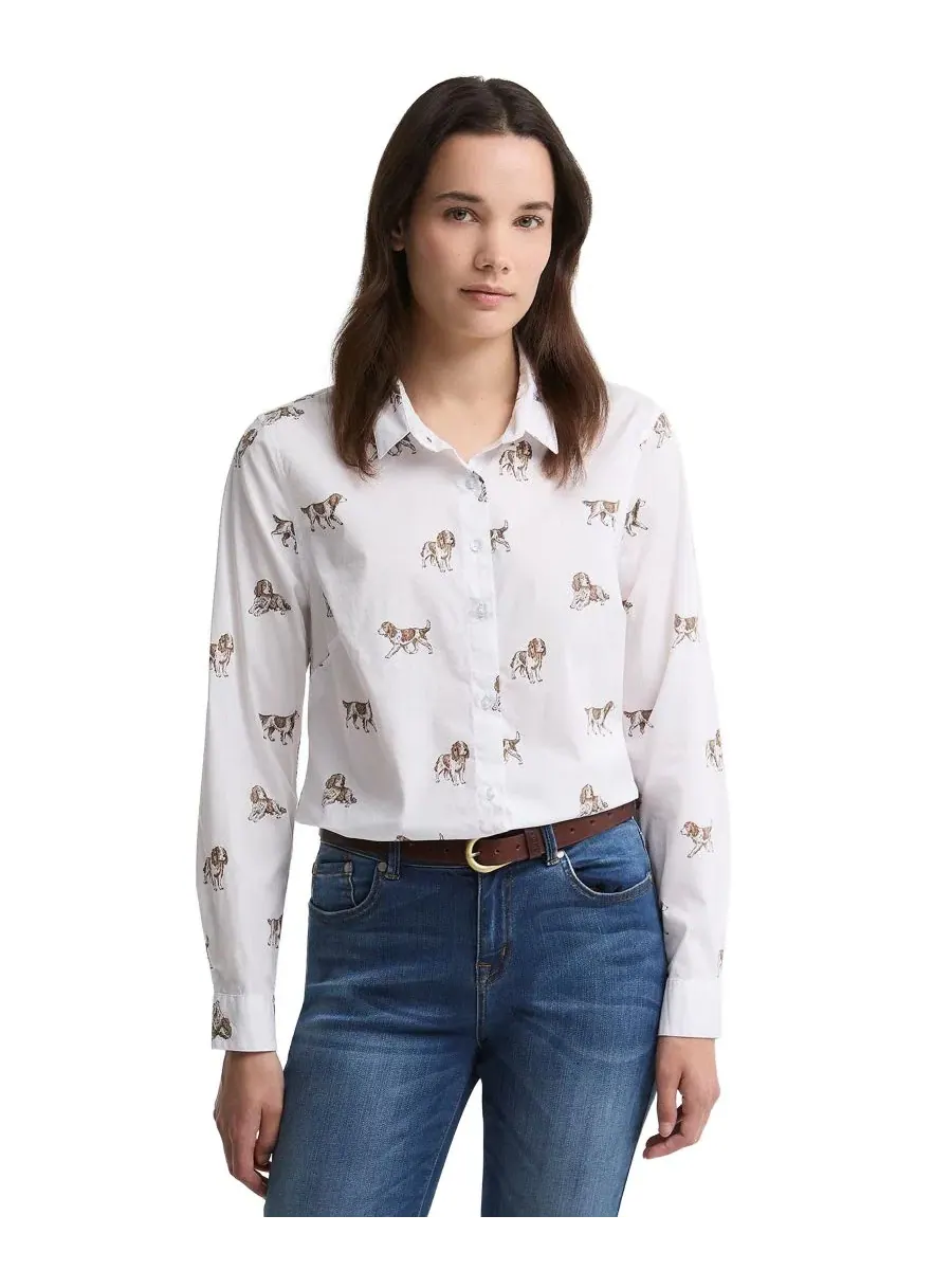 Женская рубашка Brambles Long-Sleeve Dog-Print Button-Down Barbour — изображение 3 из 6, мульти