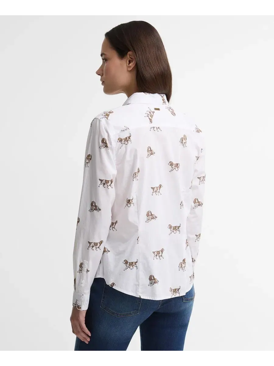 Женская рубашка Brambles Long-Sleeve Dog-Print Button-Down Barbour — изображение 6 из 6, мульти