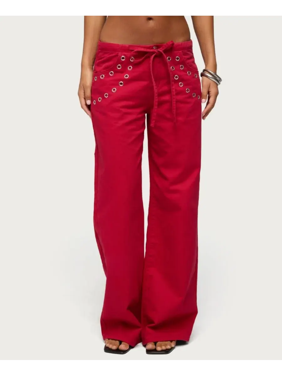 Джинсы свободного кроя с громметами Kala Low-Rise Baggy Grommet Edikted