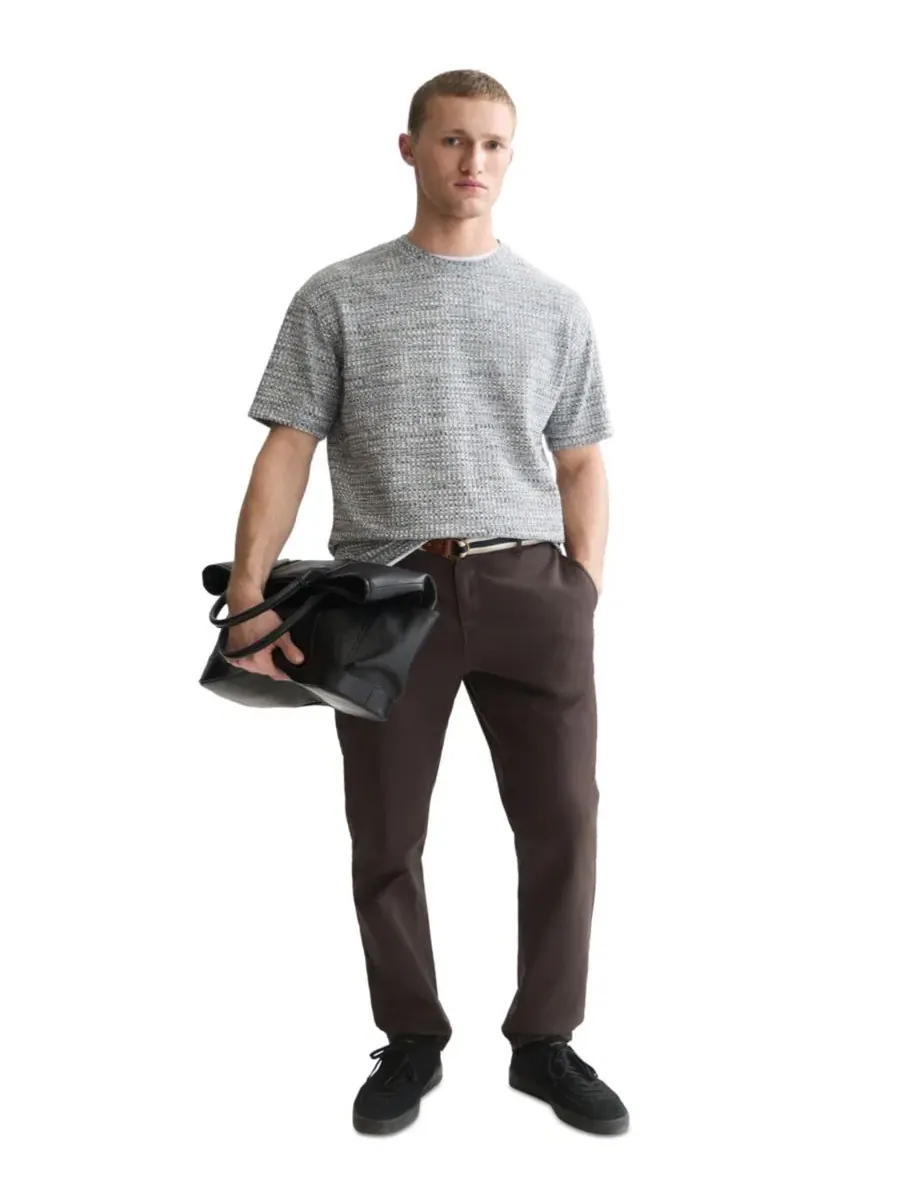 Футболка джаккардовая с коротким рукавом Regular Fit Scotch & Soda — изображение 2 из 6, темный синий