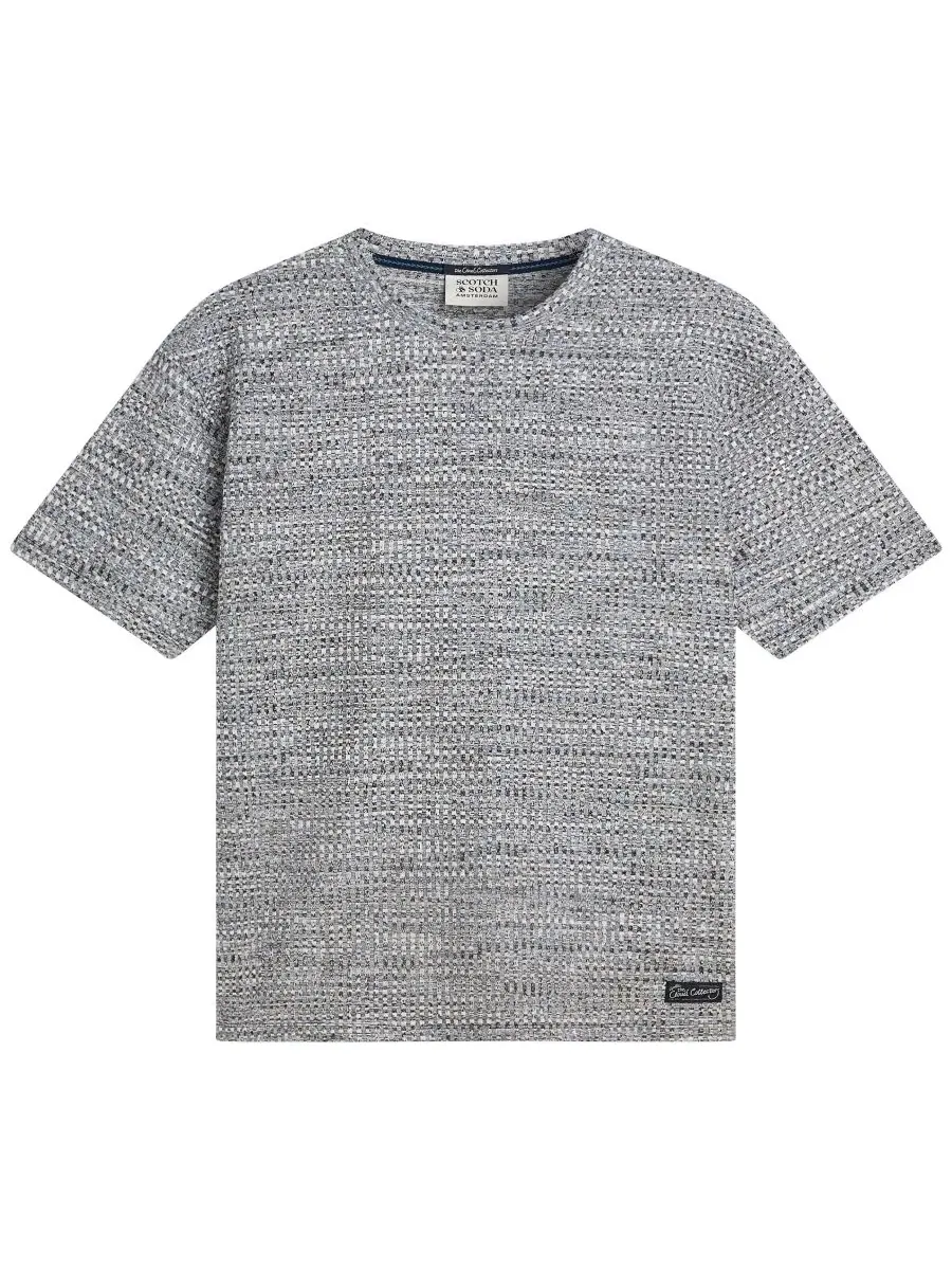 Футболка джаккардовая с коротким рукавом Regular Fit Scotch & Soda — изображение 5 из 6, темный синий