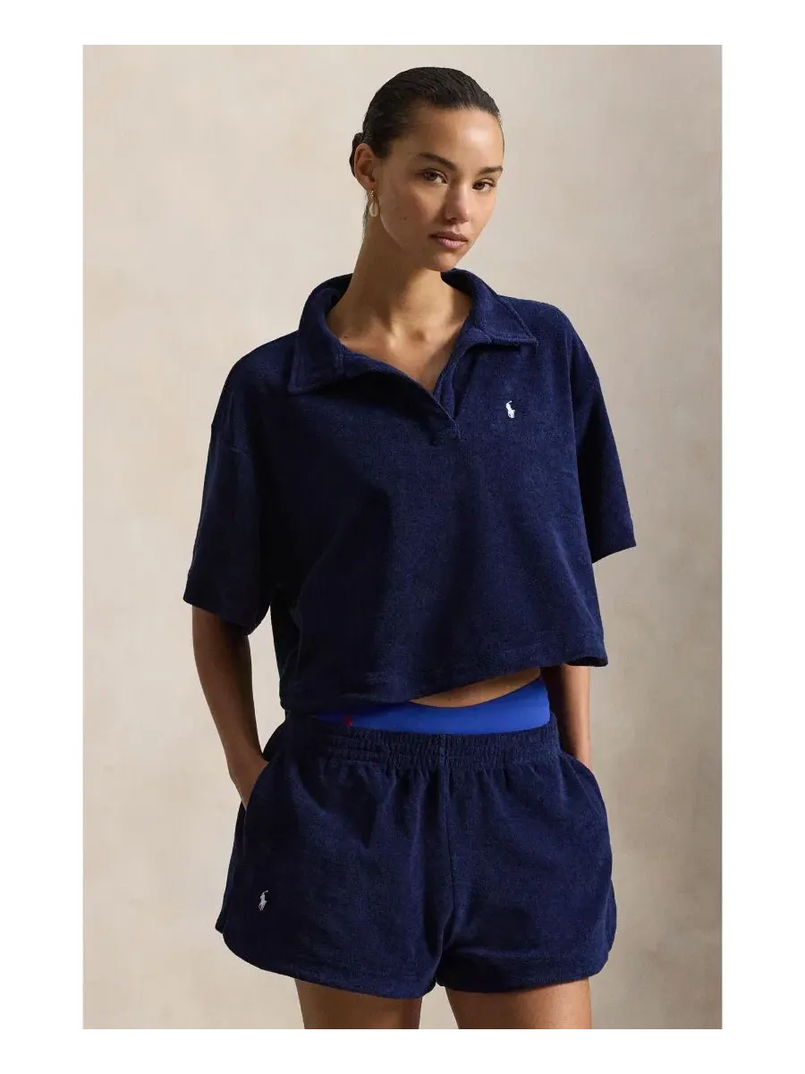 Комплект из футболки-поло и шорт из хлопкового терри Polo Ralph Lauren