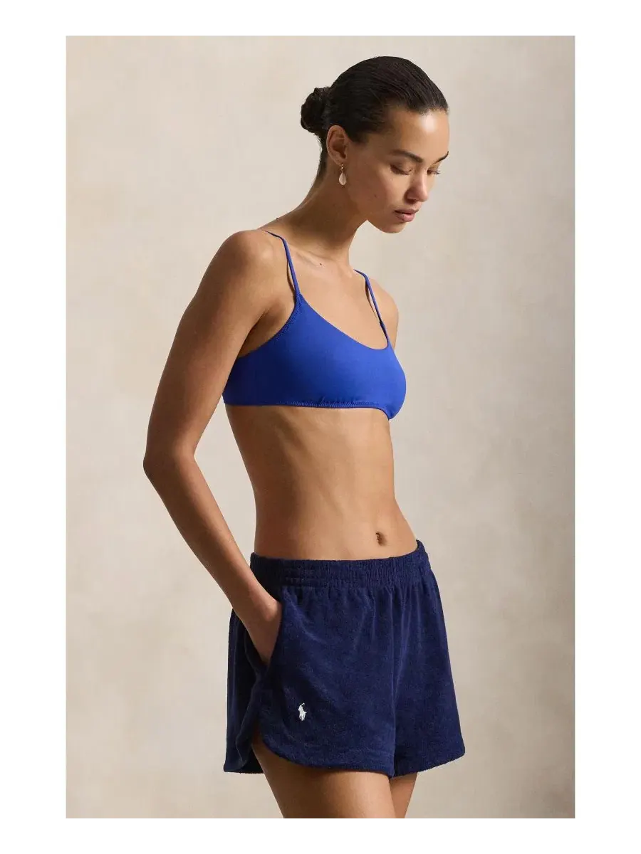 Комплект из футболки-поло и шорт из хлопкового терри Polo Ralph Lauren — изображение 4 из 4, темно-синий