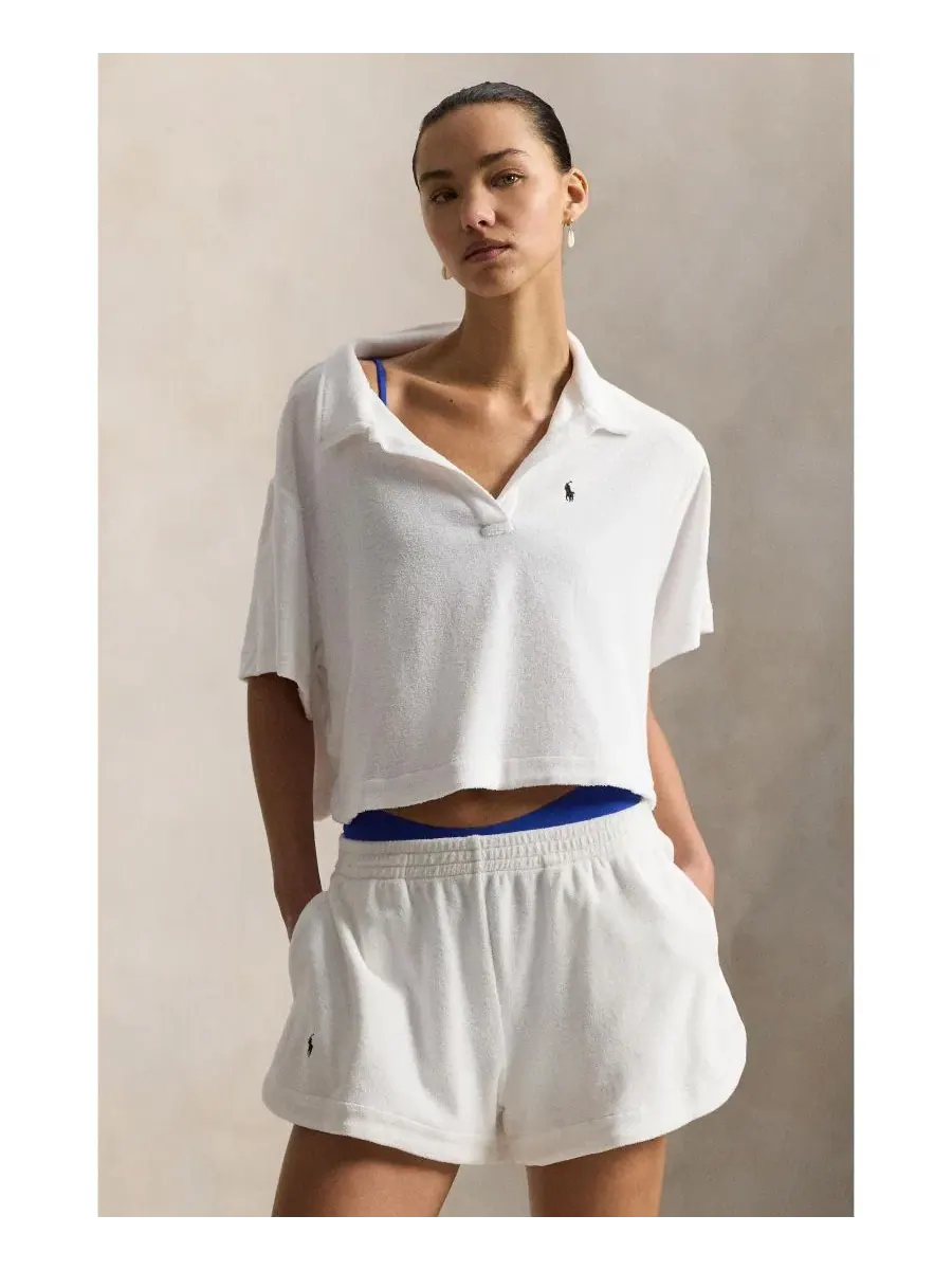 Комплект из футболки-поло и шорт из хлопкового терри Polo Ralph Lauren
