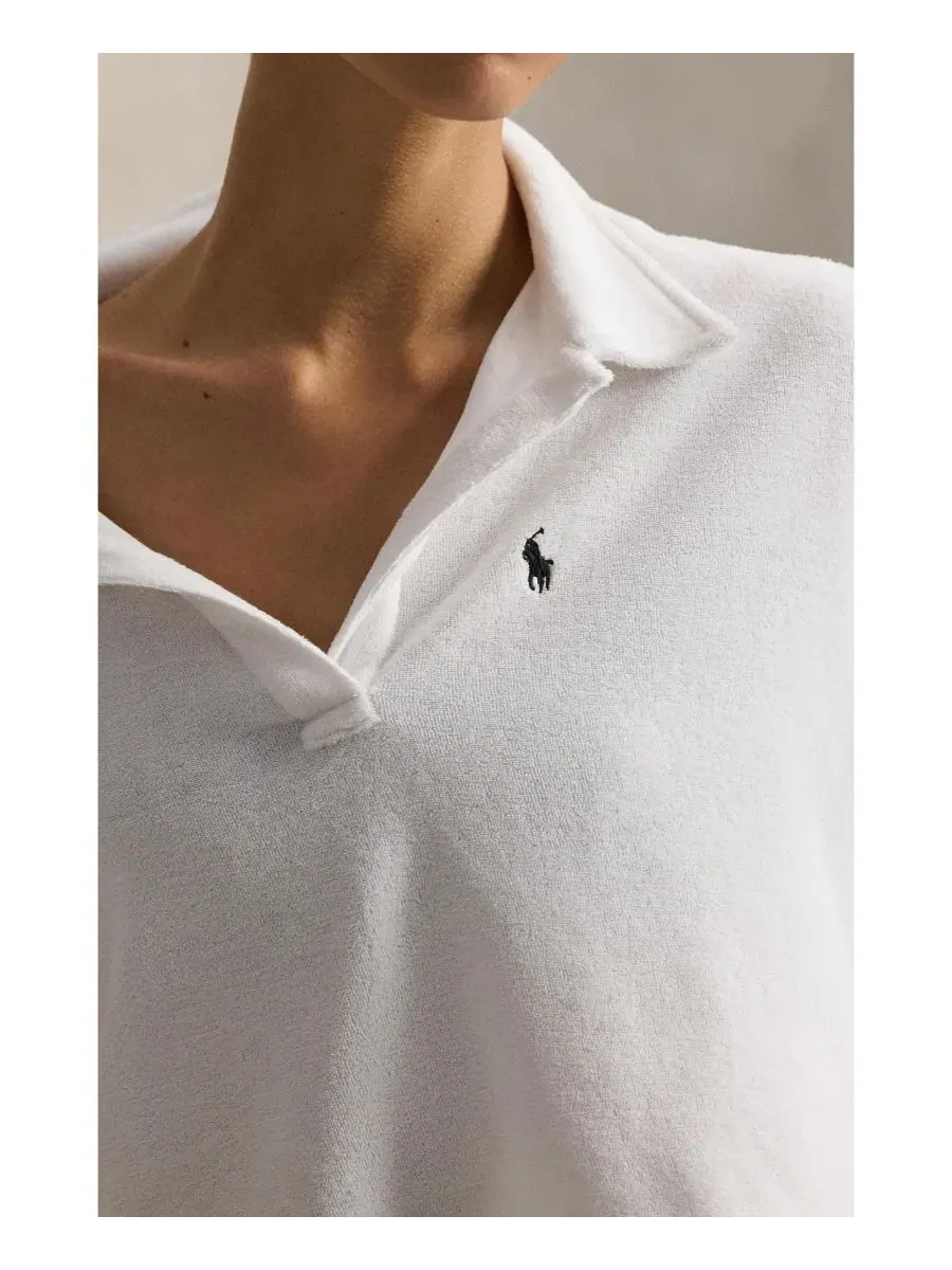 Комплект из футболки-поло и шорт из хлопкового терри Polo Ralph Lauren — изображение 3 из 5, белый