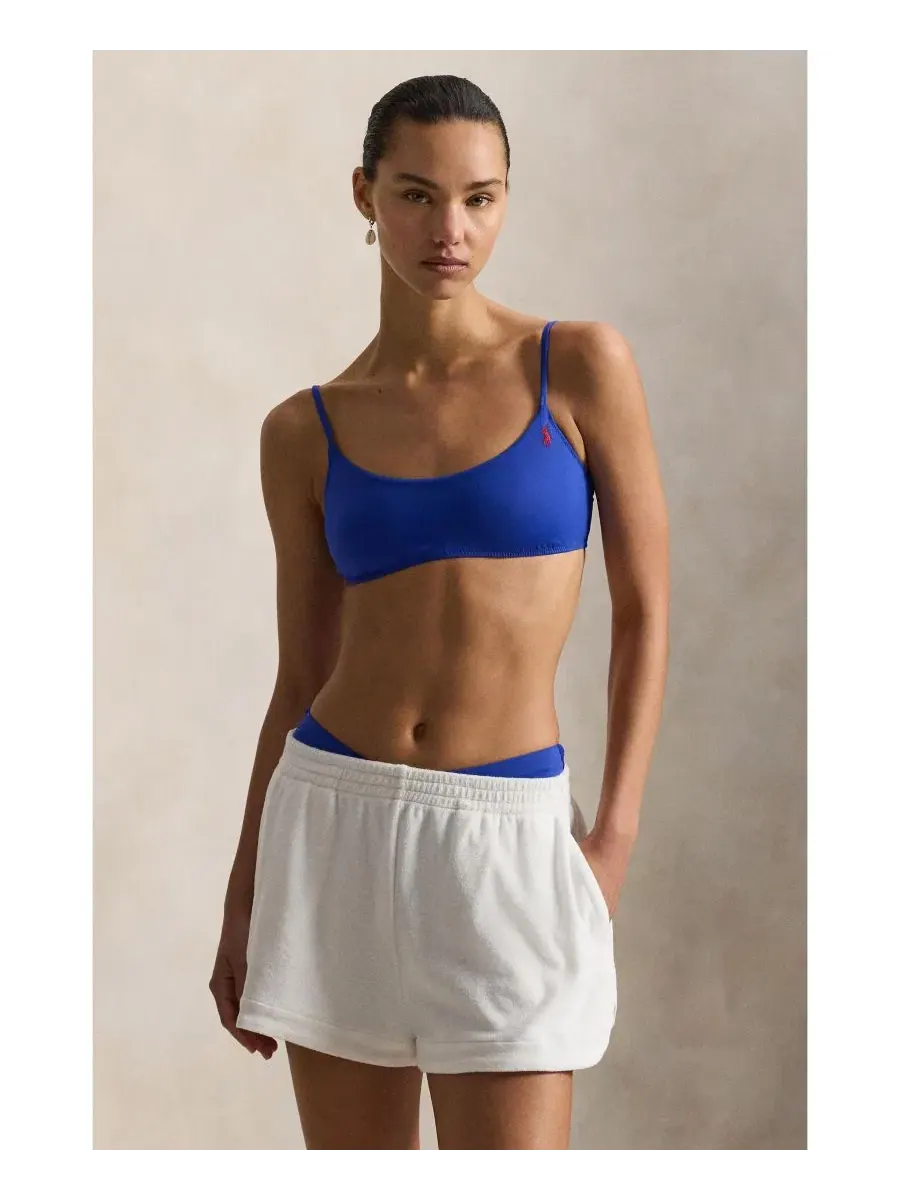 Комплект из футболки-поло и шорт из хлопкового терри Polo Ralph Lauren — изображение 4 из 5, белый