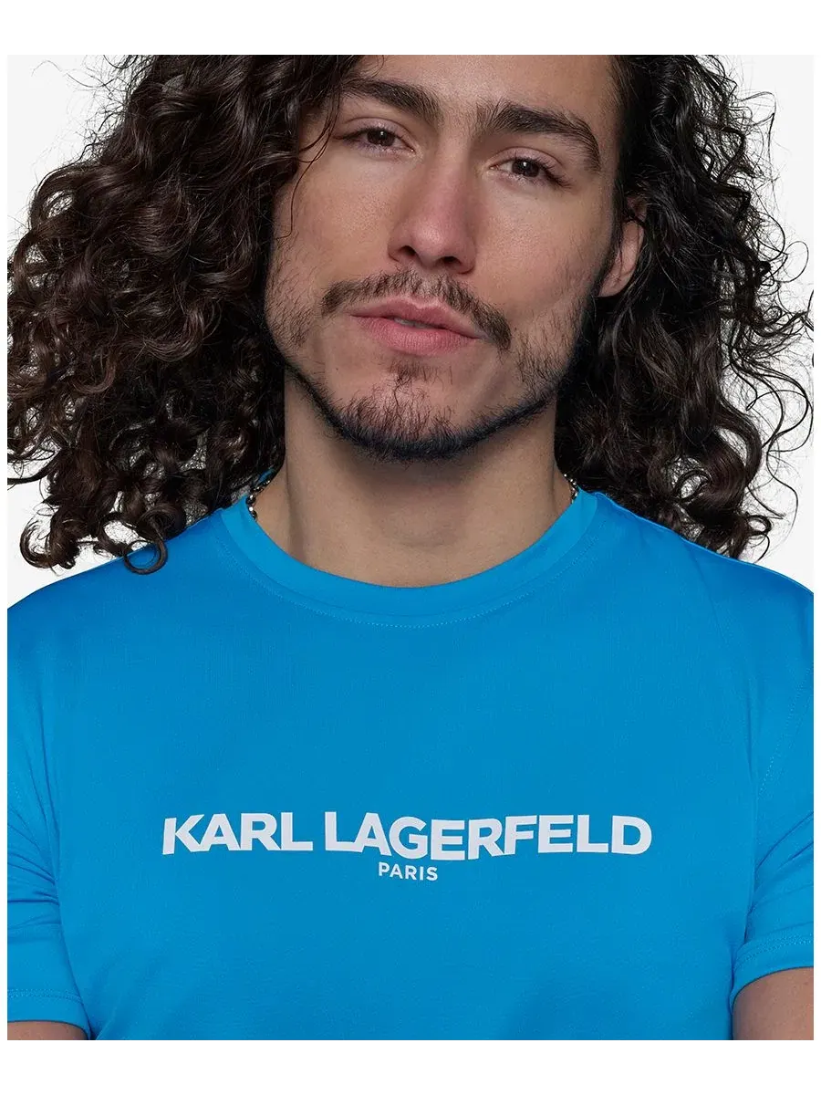 Мужская футболка-рашгард с коротким рукавом, с принтом, Logo KARL LAGERFELD PARIS — 4