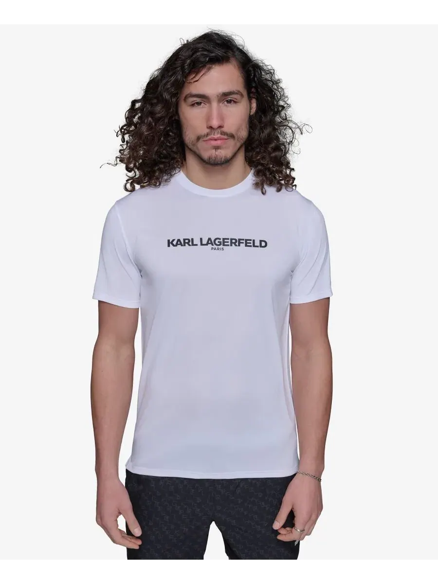 Мужская футболка для плавания с коротким рукавом Logo KARL LAGERFELD PARIS — изображение 1 из 5, белый
