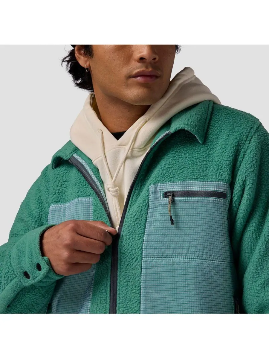 Мужская флисовая куртка Wander Pile-Fleece Shirt Jacket - Флисовые куртки Backcountry — изображение 3 из 7, зеленый