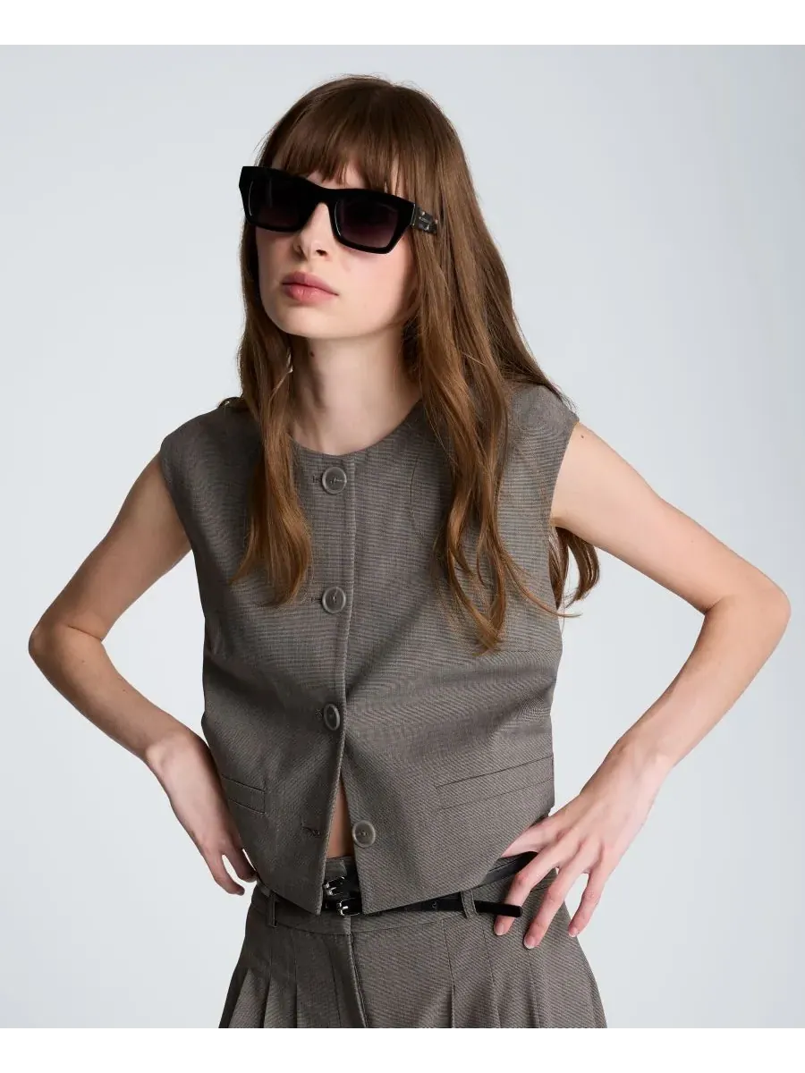 Укороченный женский жилет с четырьмя пуговицами Kenneth Cole