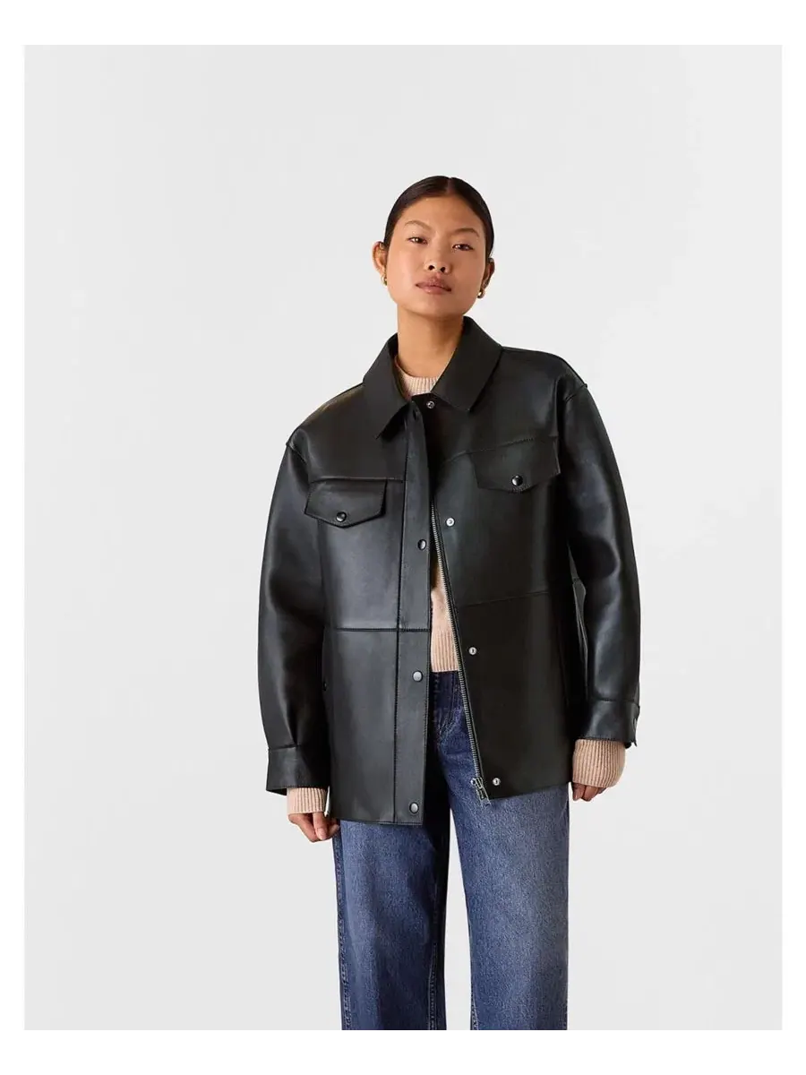 Женская куртка из искусственной кожи Clean Bonded Leather Jacket Whistles