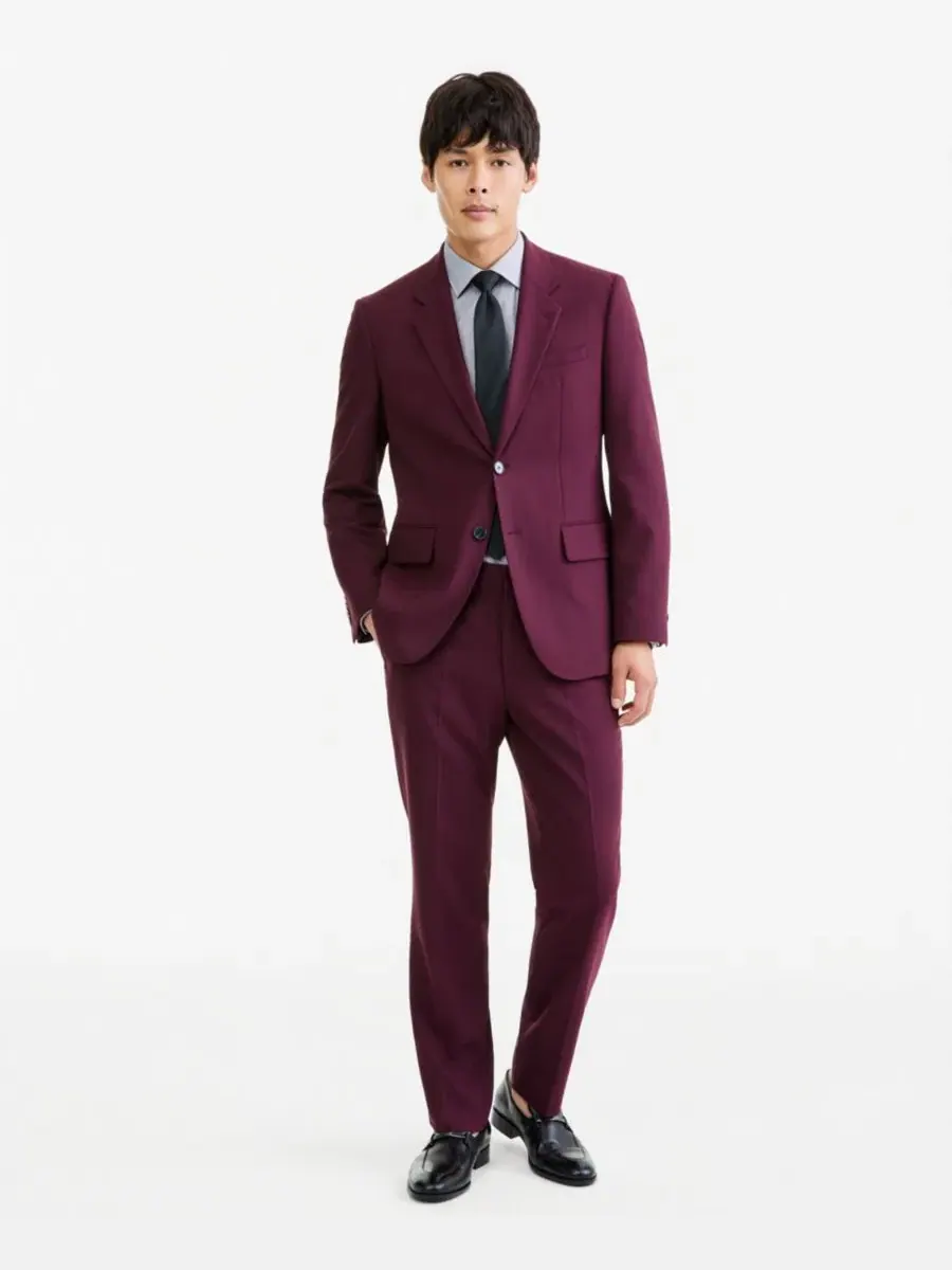 Пиджак мужской modern fit с лацканами Hugo Boss — изображение 2 из 4, бордовый