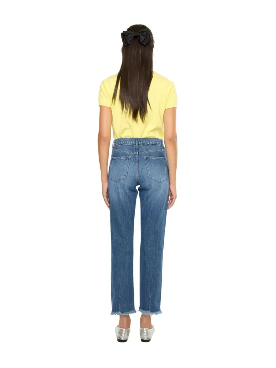 Джинсы с высокой посадкой Angelina High Rise Slim Straight KanCan — изображение 2 из 7, синий