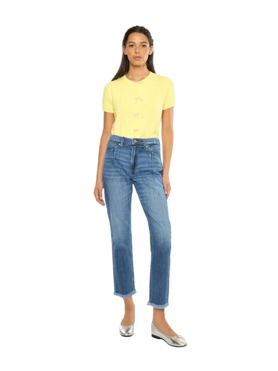 Джинсы с высокой посадкой Angelina High Rise Slim Straight KanCan — изображение 4 из 7, синий