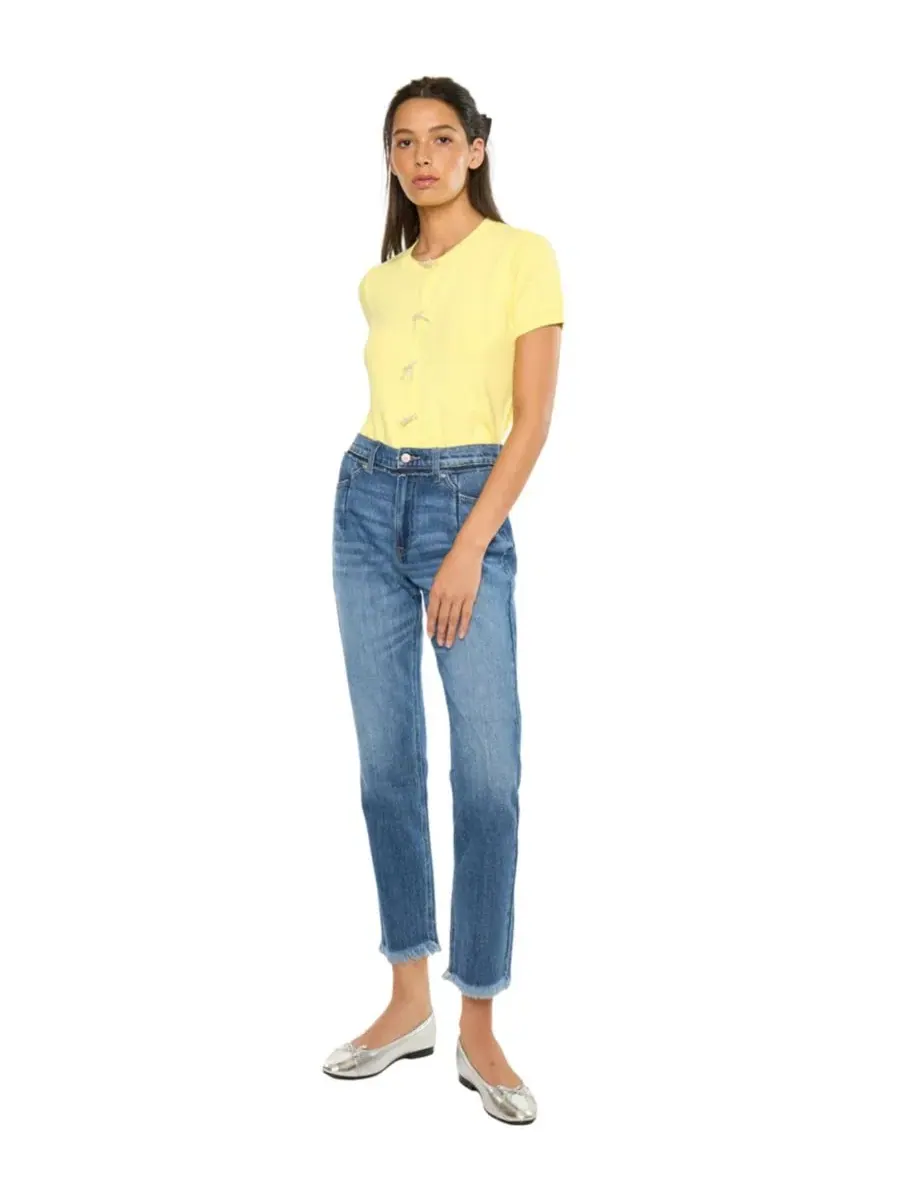 Джинсы с высокой посадкой Angelina High Rise Slim Straight KanCan — изображение 5 из 7, синий