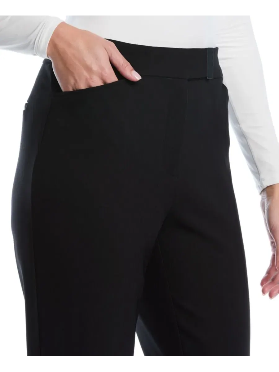 Брюки прямого кроя до щиколотки с удлиненным поясом Petite Extended Tab Straight-Leg Ankle Pants — изображение 4 из 5, черный