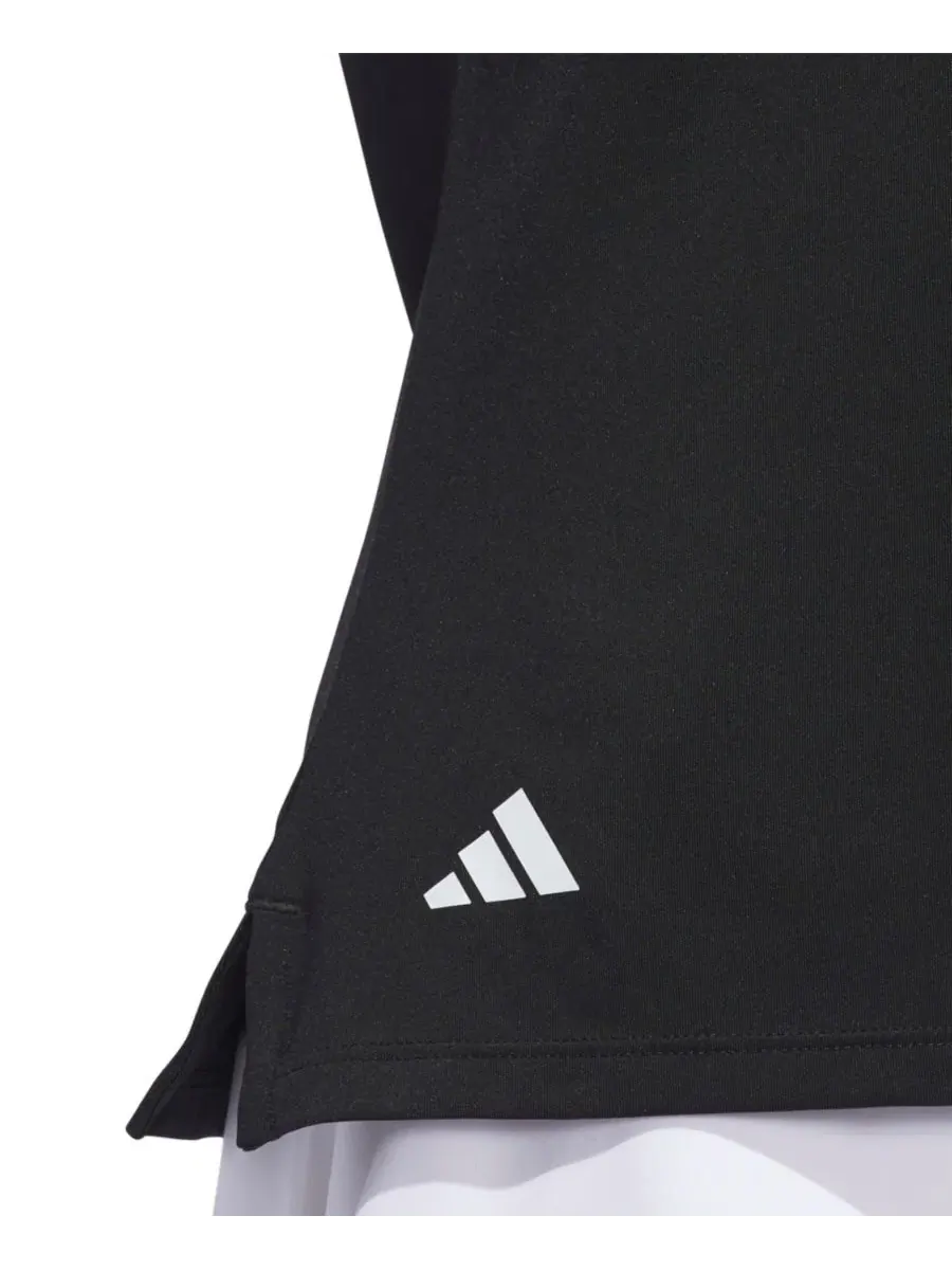 Женская однотонная рубашка-поло с коротким рукавом adidas — изображение 4 из 6, черный