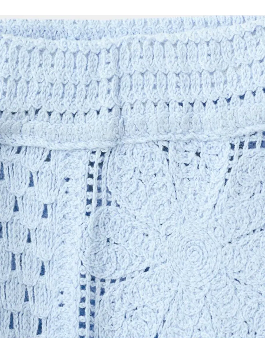 Брюки прямого кроя с вышивкой Broderie Anglaise MANGO — изображение 2 из 6, синий