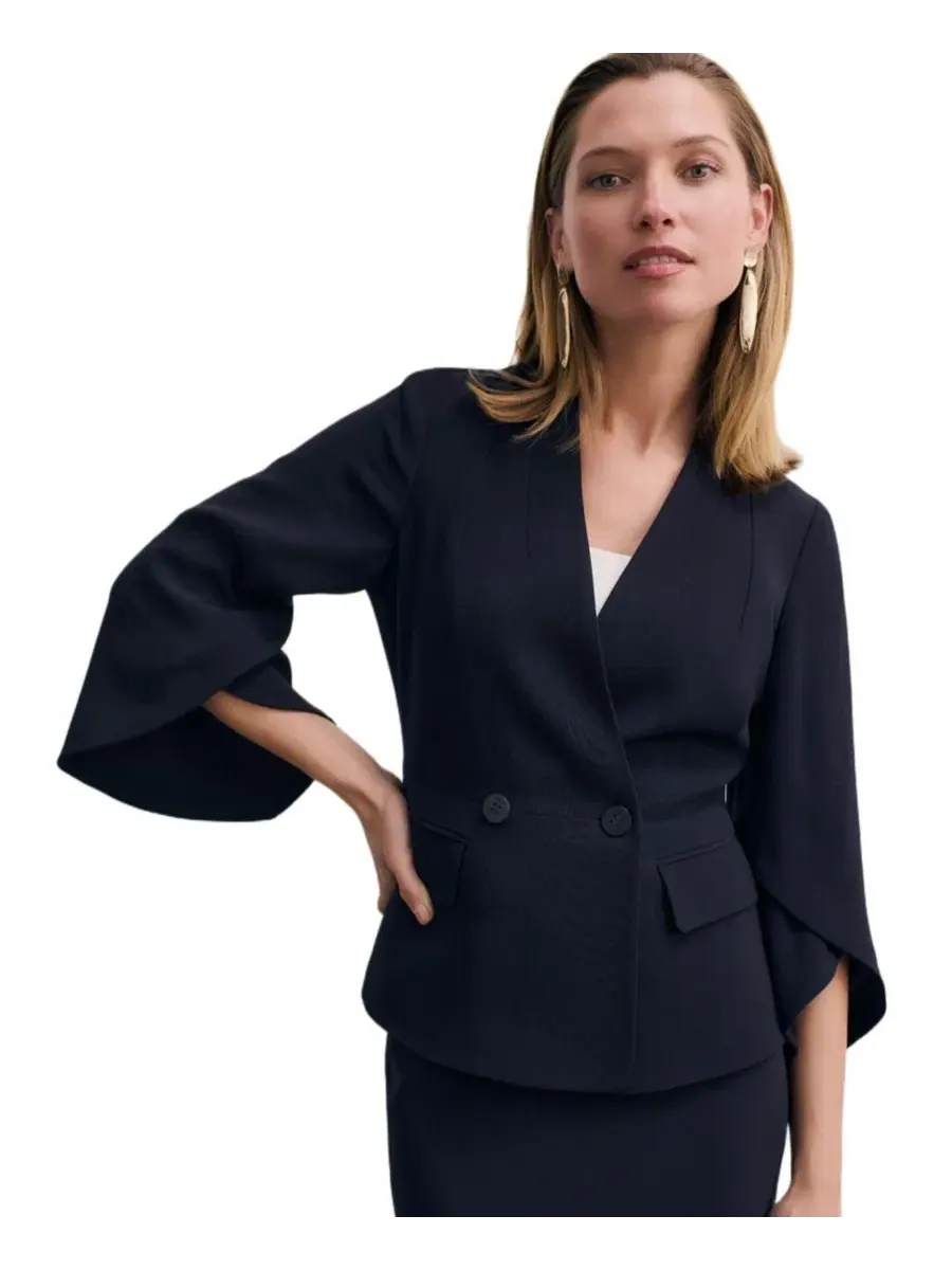 Жакет с расклешенными рукавами Ansdell Clever Crepe Cape-Sleeve The Fold