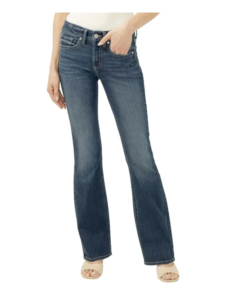 Джинсы женские Suki Mid-Rise Bootcut Luxe Stretch Silver Jeans Co.
