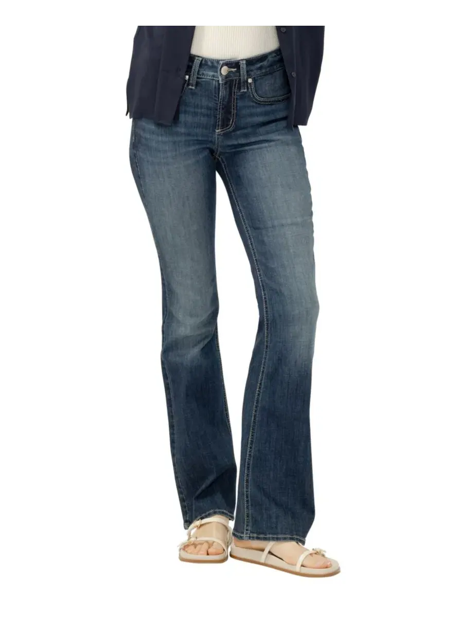 Джинсы женские Suki Mid-Rise Bootcut Luxe Stretch Silver Jeans Co. — изображение 2 из 8, закат оранжевый
