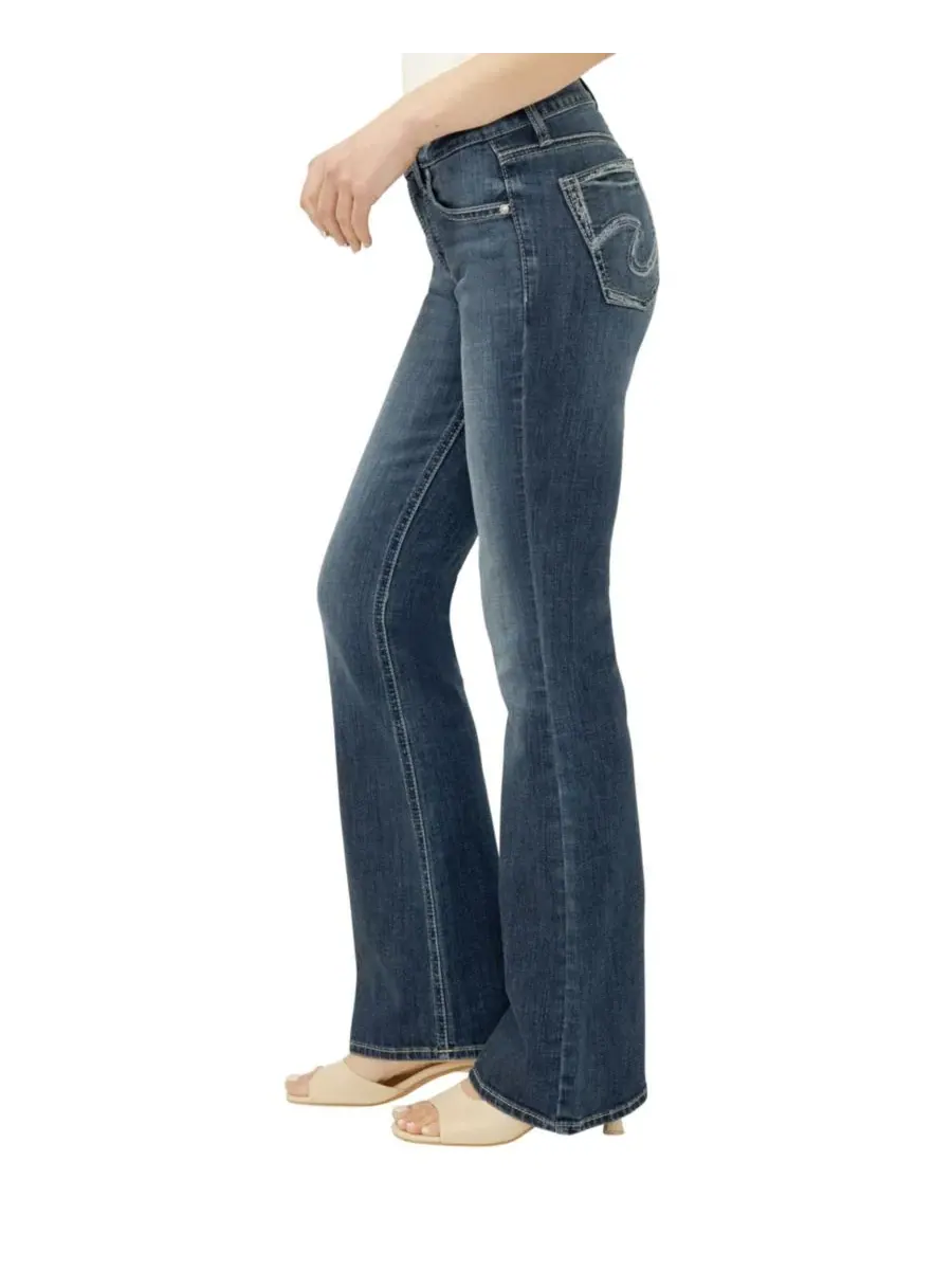 Джинсы женские Suki Mid-Rise Bootcut Luxe Stretch Silver Jeans Co. — изображение 3 из 8, закат оранжевый