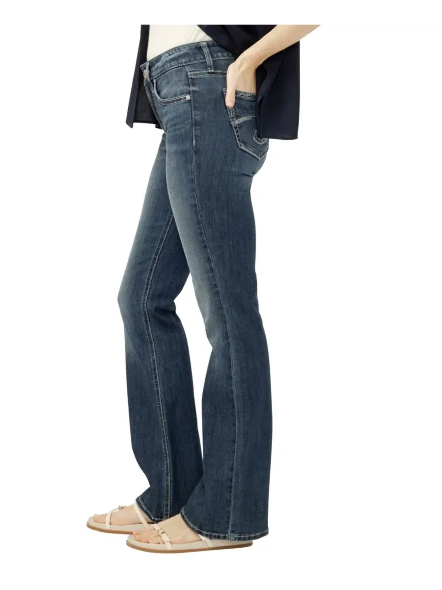 Джинсы женские Suki Mid-Rise Bootcut Luxe Stretch Silver Jeans Co. — изображение 6 из 8, закат оранжевый