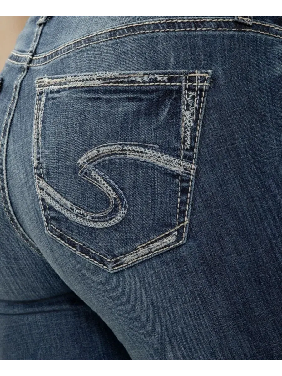 Джинсы женские Suki Mid-Rise Bootcut Luxe Stretch Silver Jeans Co. — изображение 8 из 8, закат оранжевый