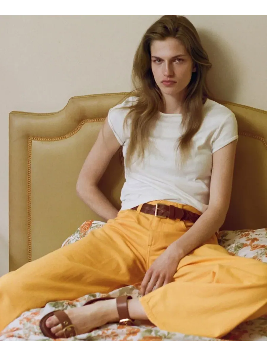 Джинсы прямого кроя с заниженной талией MANGO — изображение 2 из 6, оранжевый