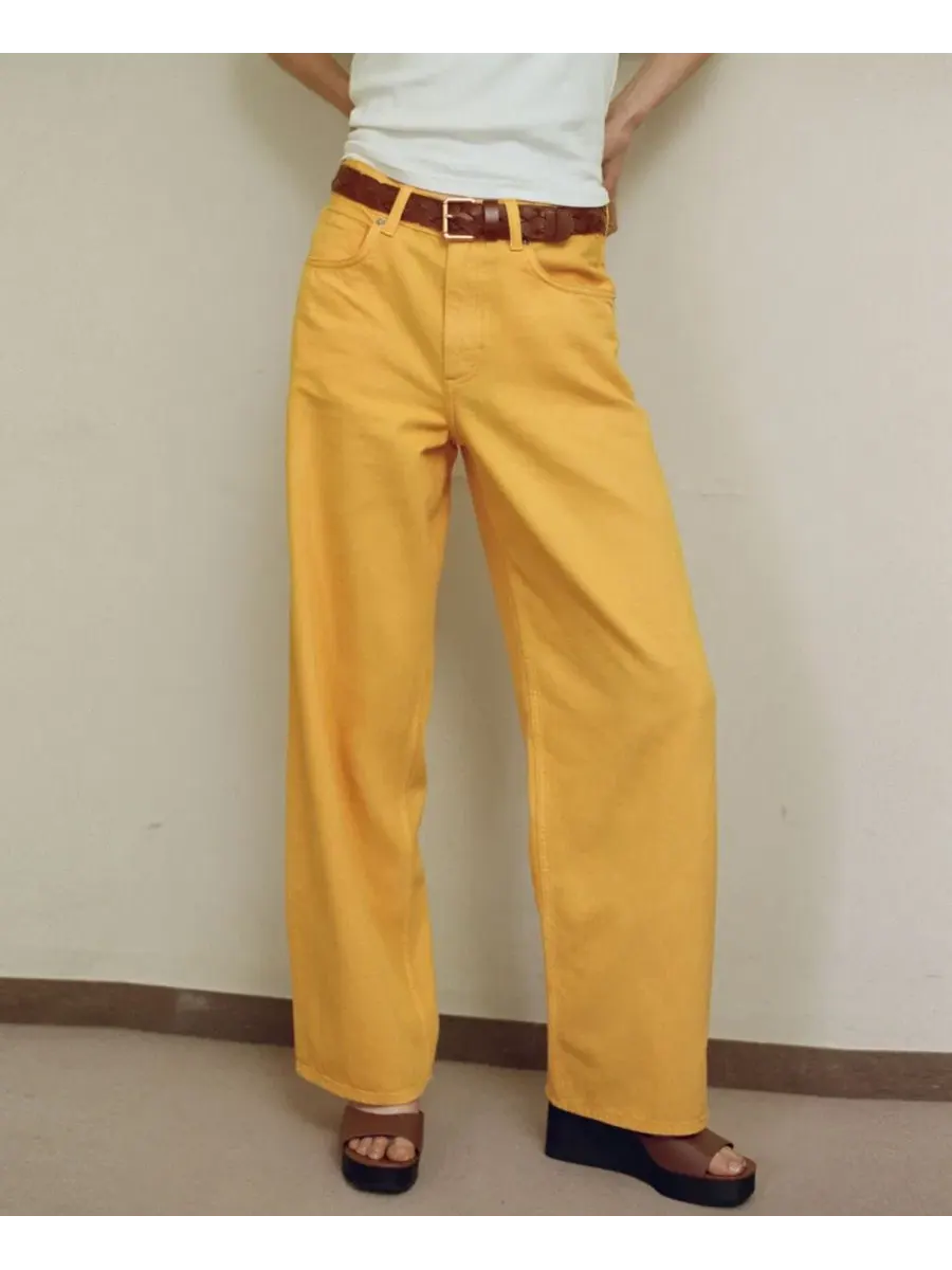 Джинсы прямого кроя с заниженной талией MANGO — изображение 6 из 6, оранжевый
