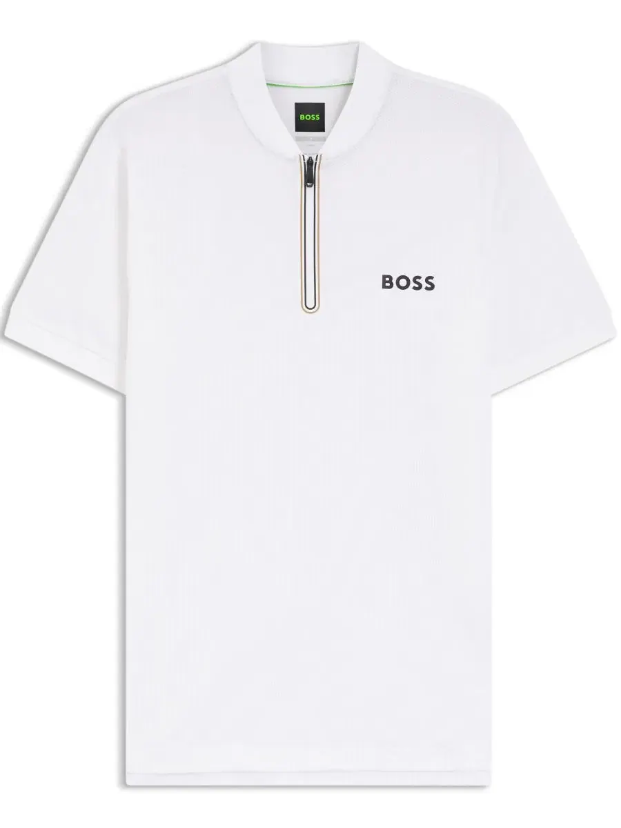 Поло с застежкой-молнией, слим-фит Hugo Boss — изображение 2 из 5, белый