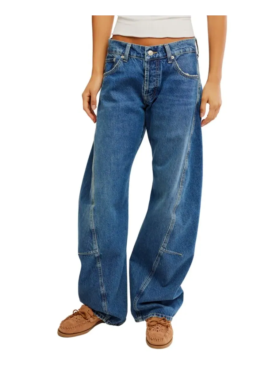 Джинсы с низкой посадкой и скрученными швами Fable Twisted Seam Jeans Free People, Heartsong