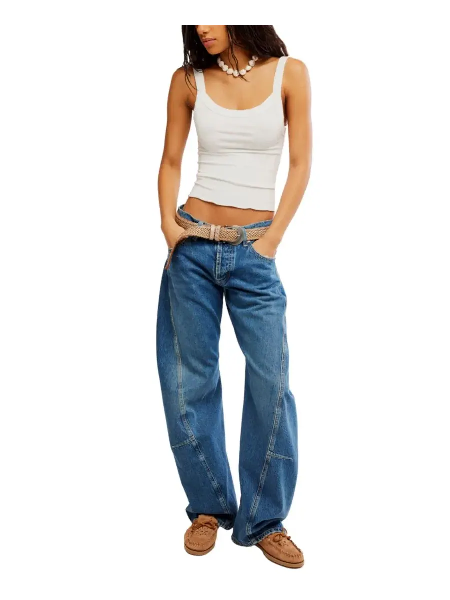 Джинсы с низкой посадкой и скрученными швами Fable Twisted Seam Jeans Free People, Heartsong — изображение 2 из 5