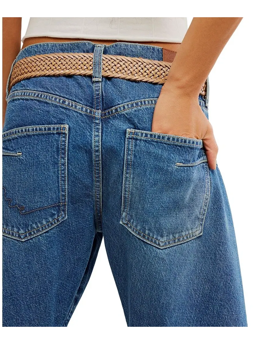 Джинсы с низкой посадкой и скрученными швами Fable Twisted Seam Jeans Free People, Heartsong — изображение 4 из 5