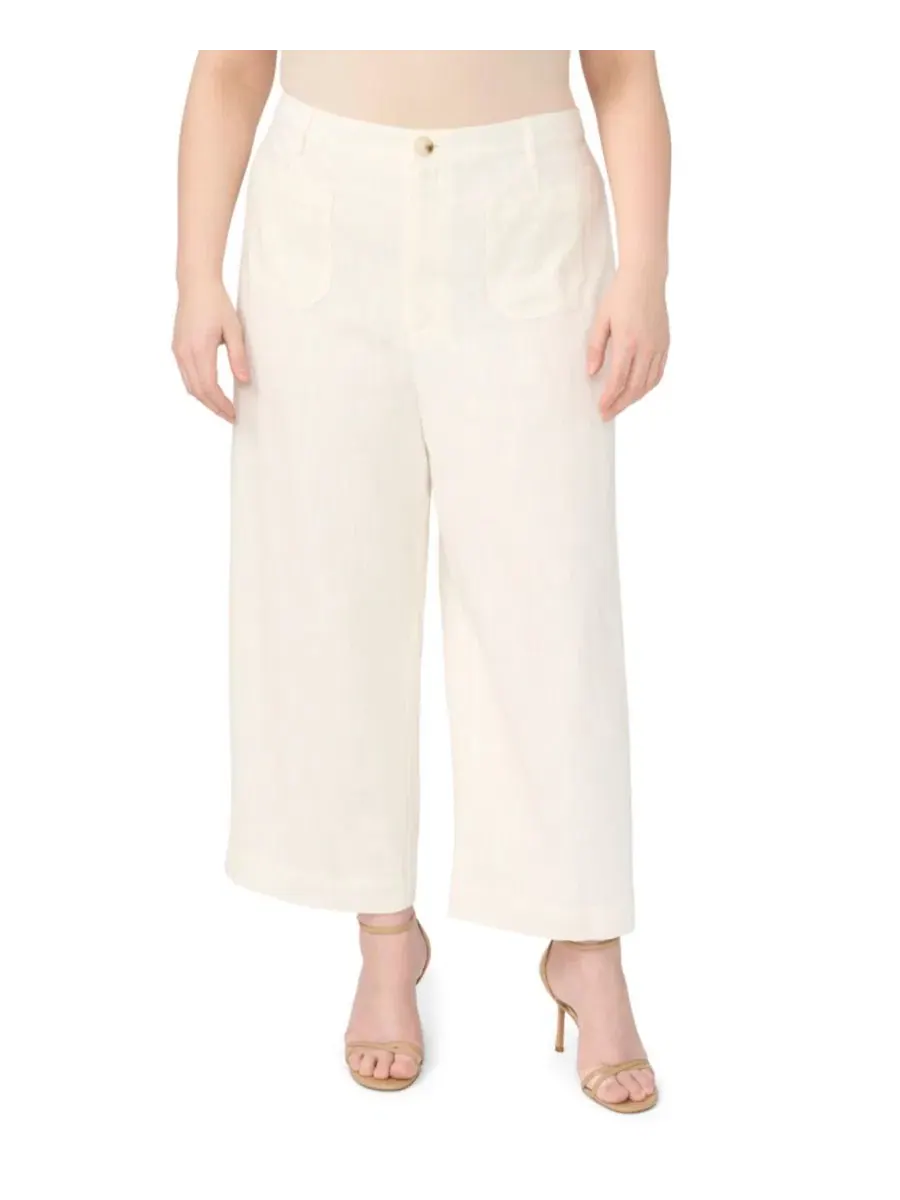 Брюки с запахом с боковыми карманами, модель Plus Size Front Patch Pocket Ankle-Length Vince Camuto — изображение 2 из 5