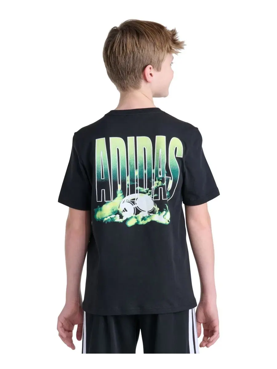 Футболка с принтом Soccer Energy adidas — изображение 3 из 4, черный/зеленый