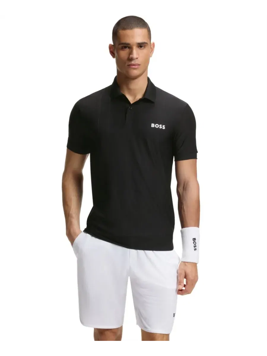 Поло с коротким рукавом и принтом BOSS by Four-Way Stretch Stripe-Jersey Slim-Fit Hugo Boss